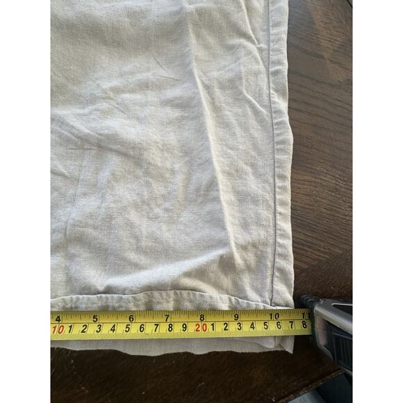 Gloria Vanderbilt Cream Tan Linen Women's Capri Pants Wide Leg Size S Costal - Picture 7 of 7